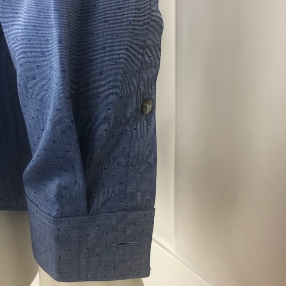 Calvin Klein Slim Fit Men Blue Long Shirt Size 16 - Picture 6 of 14